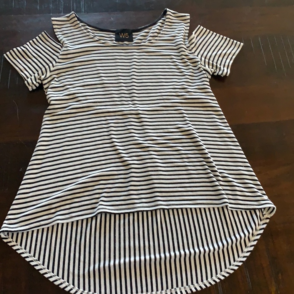 Striped Cold Shoulder Top